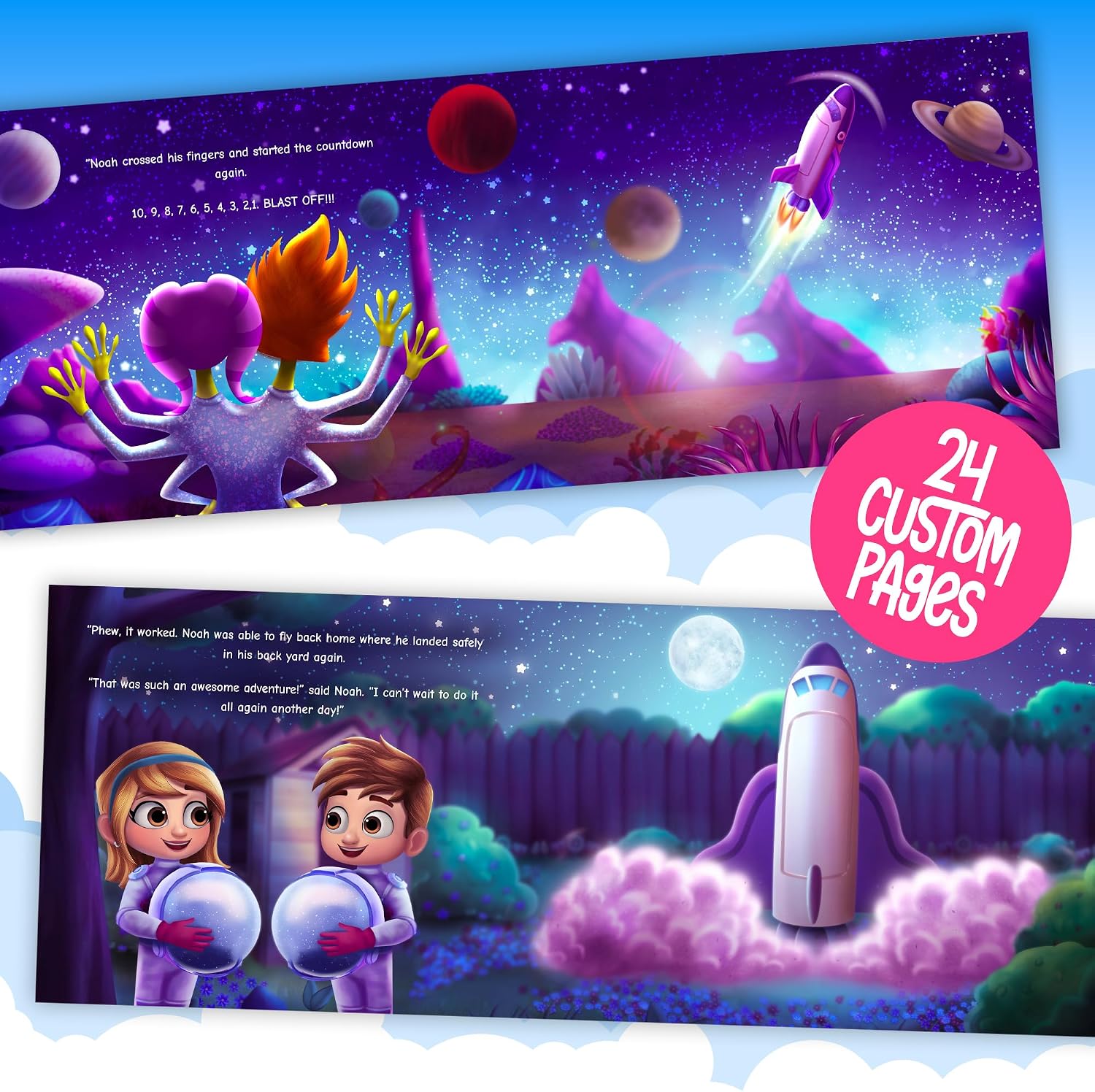 Personalized Space Adventure Childrens Story Book - Personalized Kids Space Book with Name - Siblings Personalized Storybook