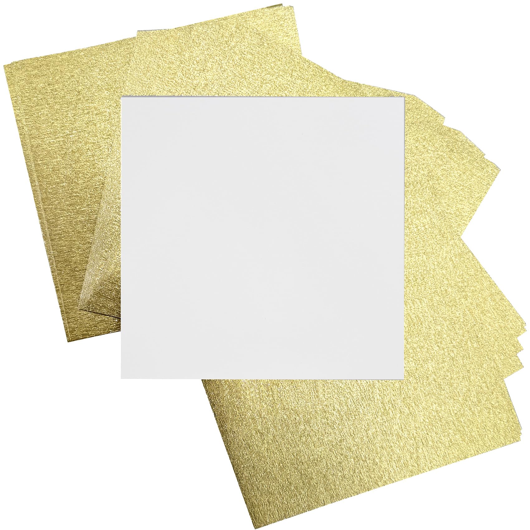 Carta Glitterata Per Origami – 50 Fogli 15x15 Cm, 120-150 G/m², Dorati Su Un Lato Per Arte E Decorazioni