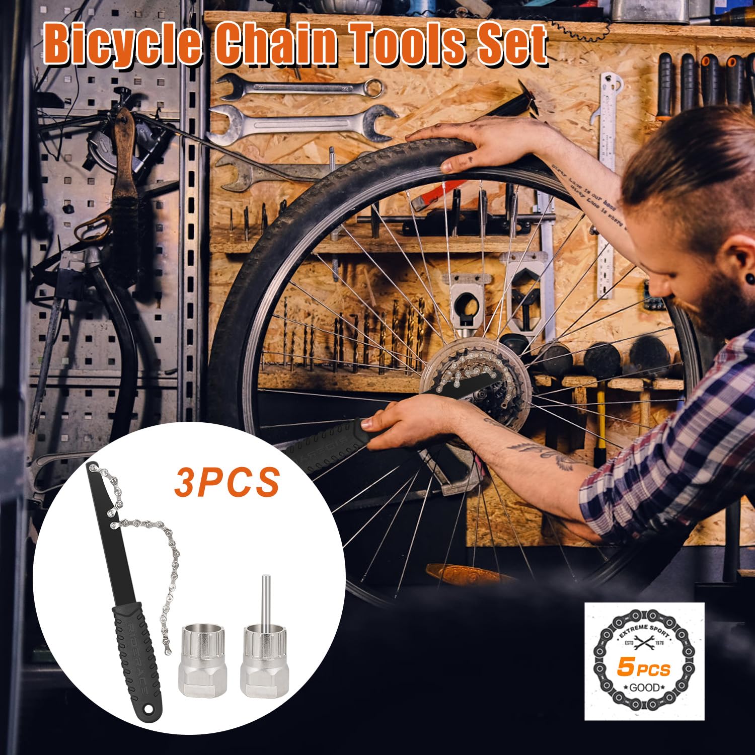 nutmanel Outils de Demonte de Cassette de Vélo, Kit d'Outils