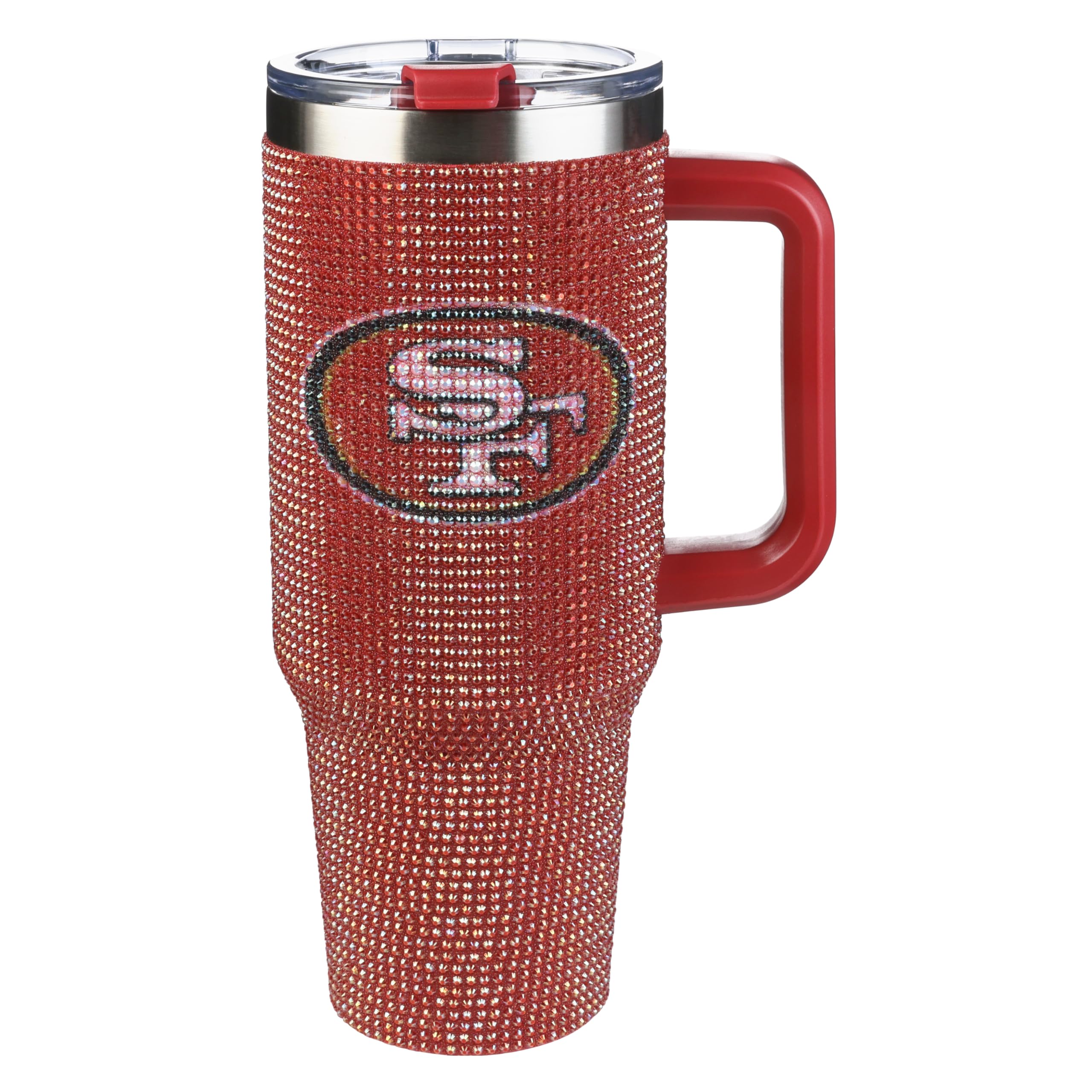 The Memory Company Officially Licensed 40oz TC Bling Game Day Tumbler with Vintage Logo, San Francisco 49ers