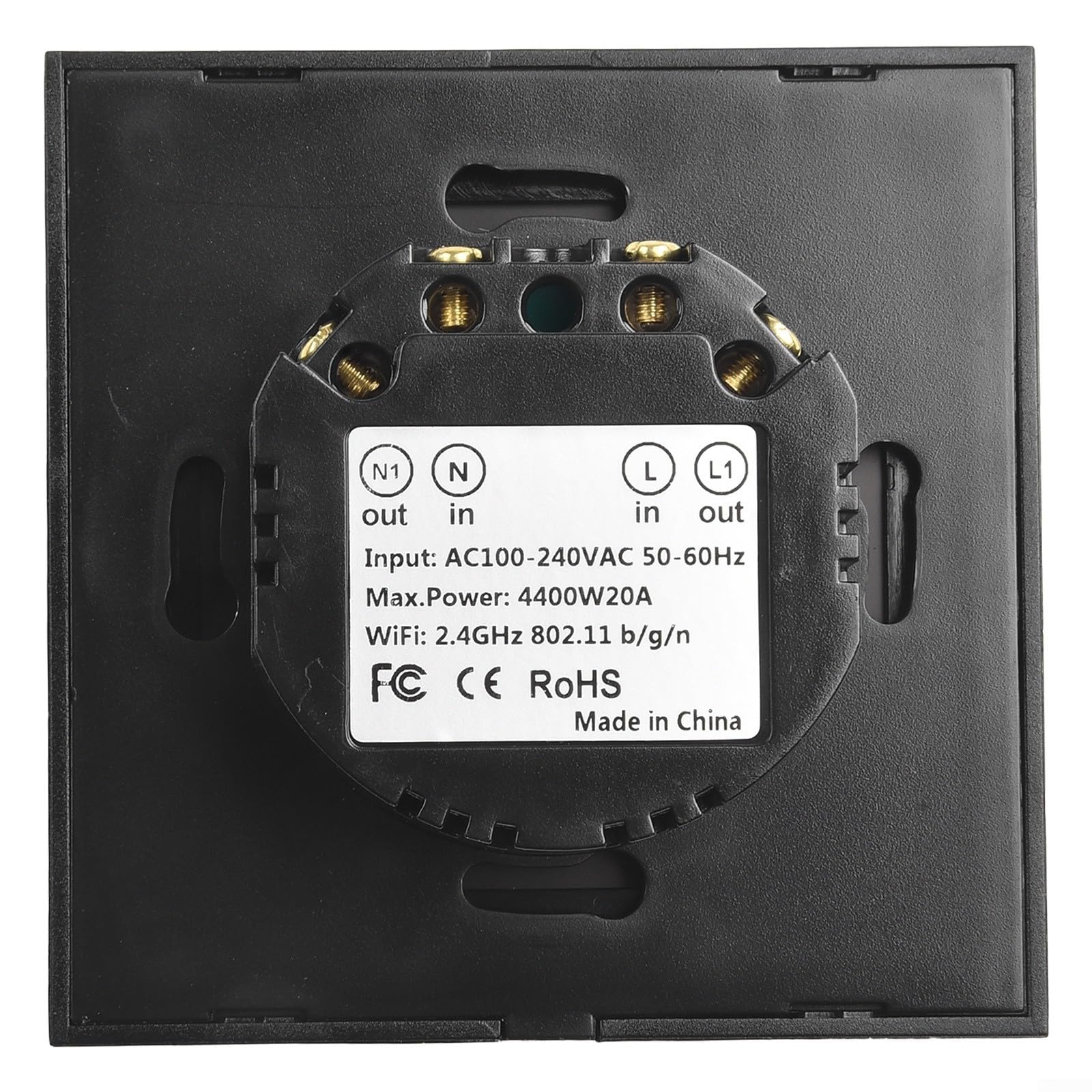 Interruptor de temporizador inteligente para calentador de inmersión con cuenta regresiva de ahorro de energía y programación de aplicaciones 20A 4400W AC110-240V 802.11b/g/n Cumplimiento (negro)