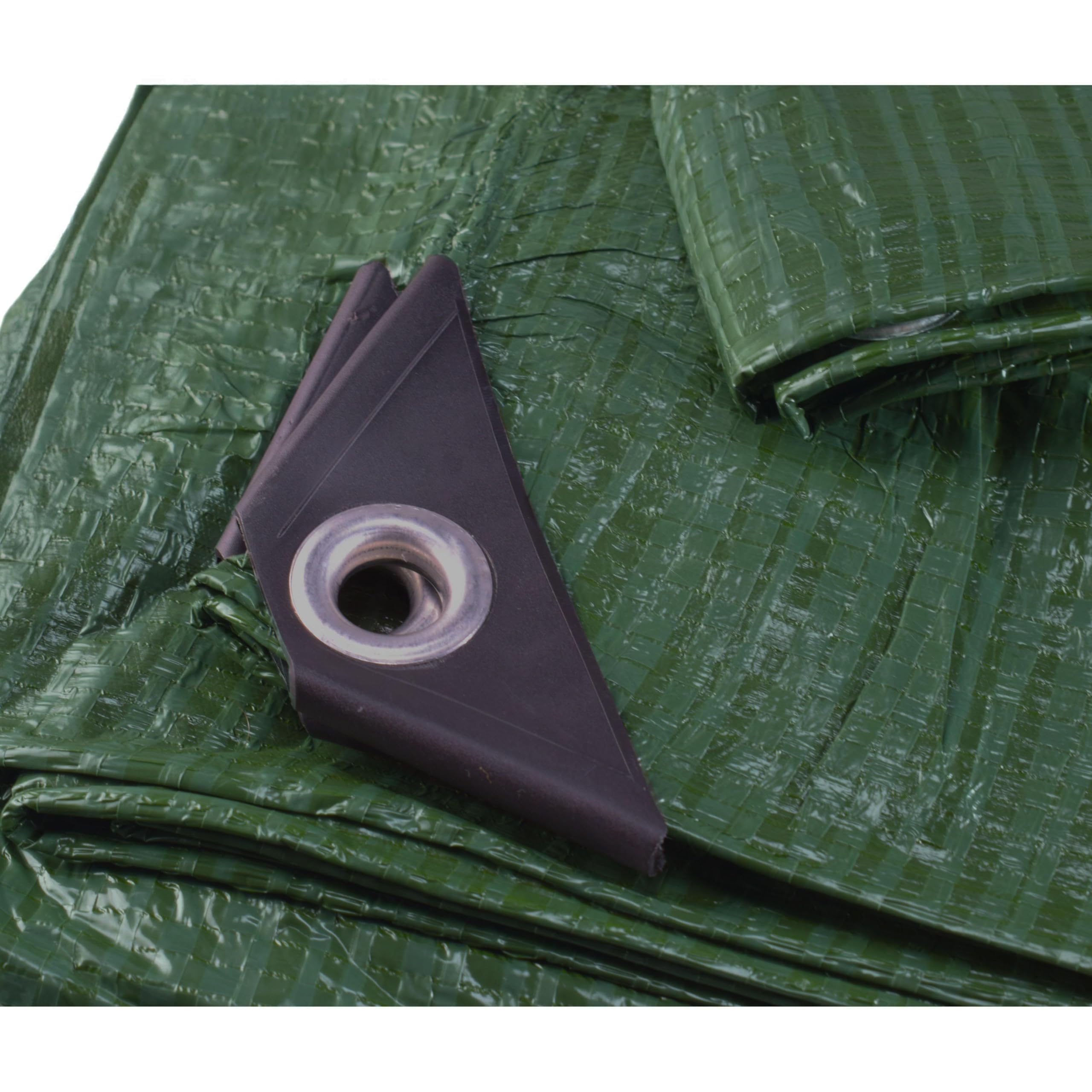 Durable Waterproof 4M X 4M Tarpaulin/Builders Tarp/Garden Dry Cover Camping Ground Sheet/Cover Up In Laurel Green (13Ft X 13Ft) 5056596131494