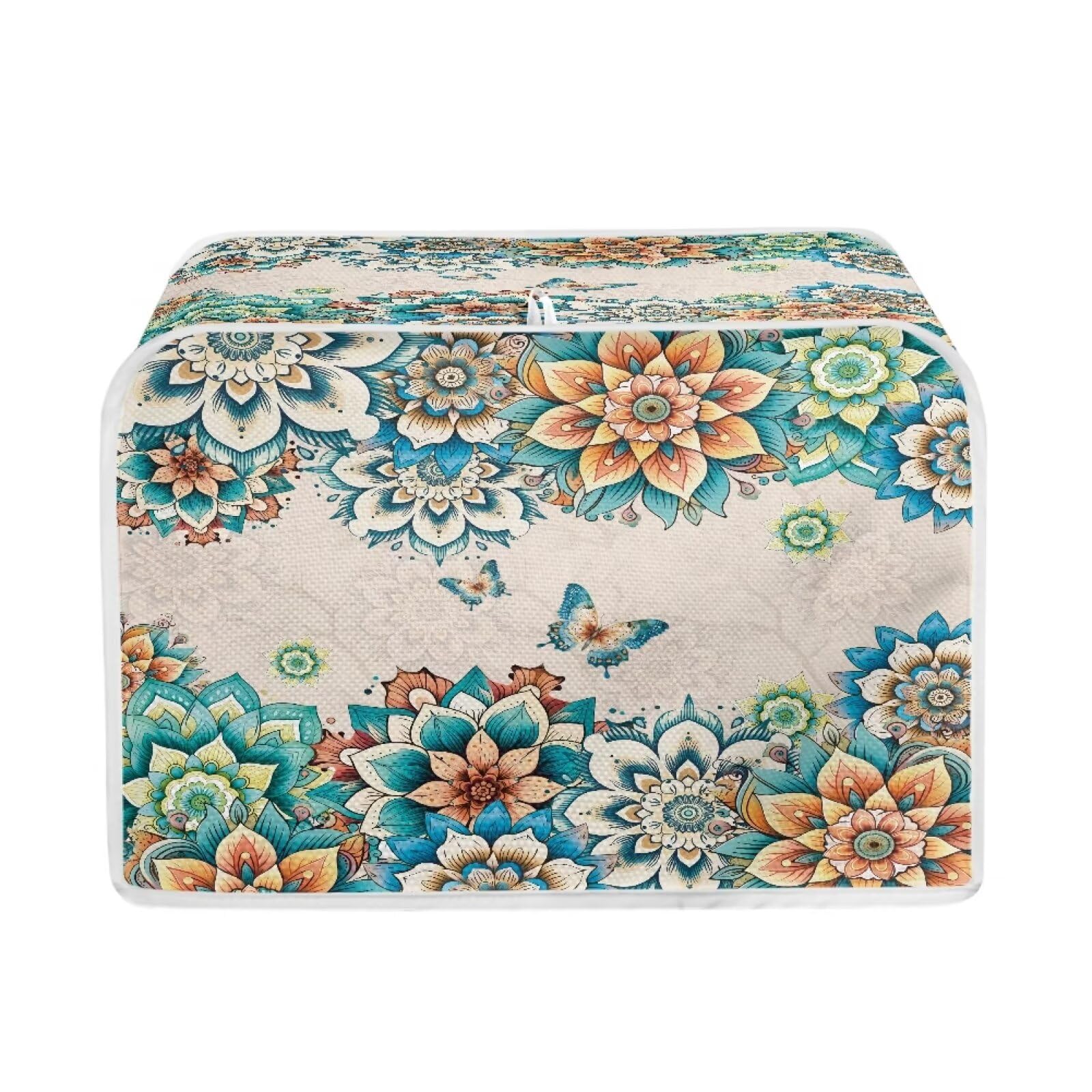 JEOCODY Boho Toaster Oven Covers Quilted Toaster Cover 2 Slice, Kitchen Small Appliance Covers Fits for Most Standard 2 slice Toasters, Universal Size
