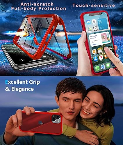 Miniatura 8 de UBUNU Funda para iPhone 13 Mini con protector de pantalla vidrio templado 9H integrado, protección de cuerpo completo 360 de doble capa protectora