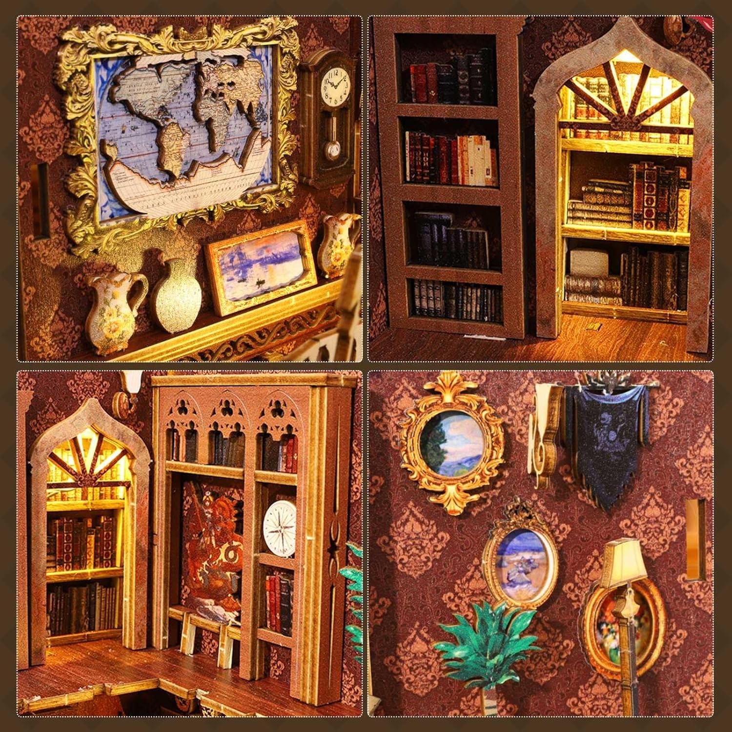 ドールハウスブックエンドタイプ完成品オーダー。Xmasバージョン ドールハウス ドールハウスキット ミニチュア 手作りキット