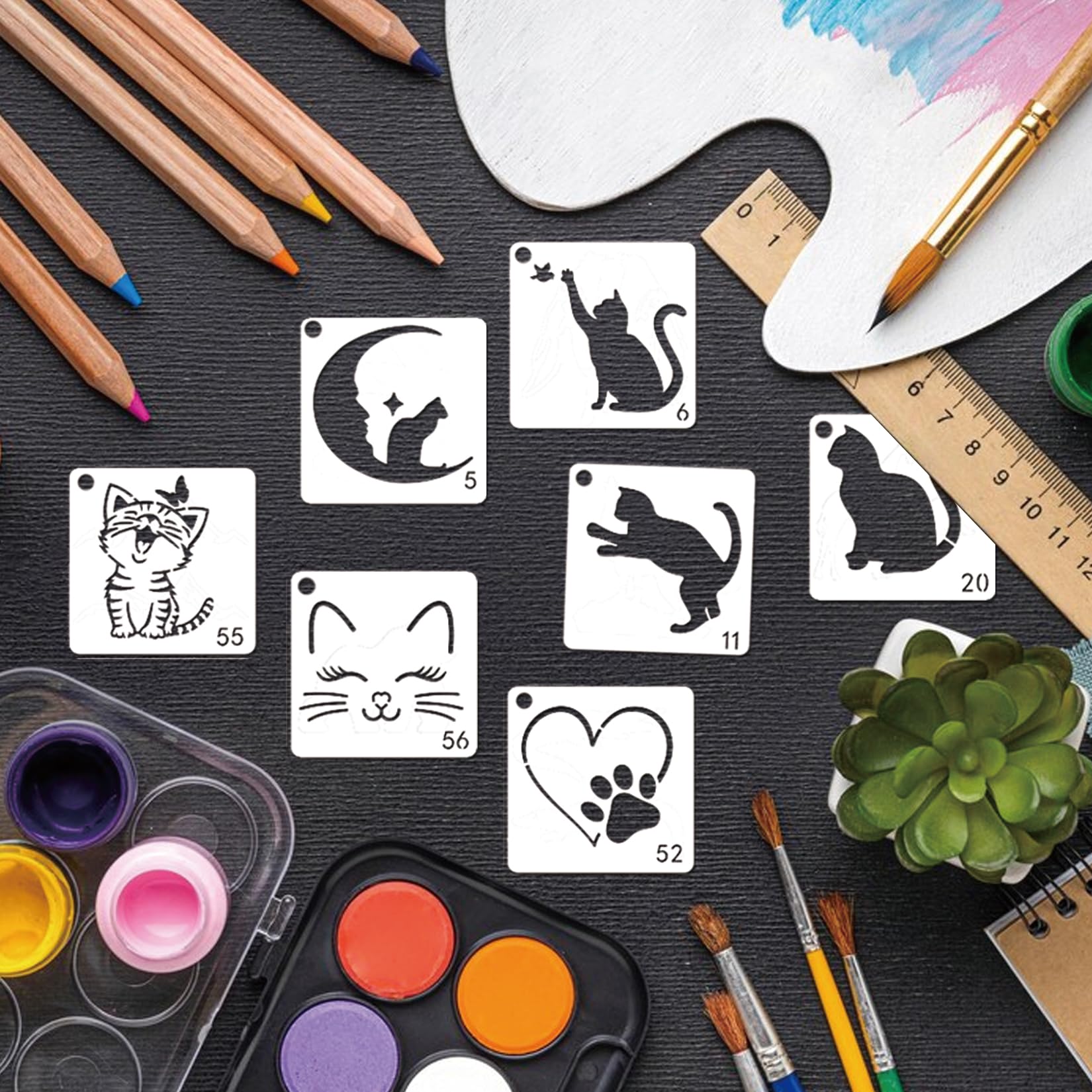 Holzplatte Mit Muster Wiederverwendbare Schablonen Zum Malen Auf Holz,  Schablone Für Bastelarbeiten, Ornamente, Malvorlage, Schablonen Für Wand,  Stein, Leinwand, Heimdekoration, Stil D, A4, 29 Cm Schablonen  Textilgestaltung, image size:1650x1650