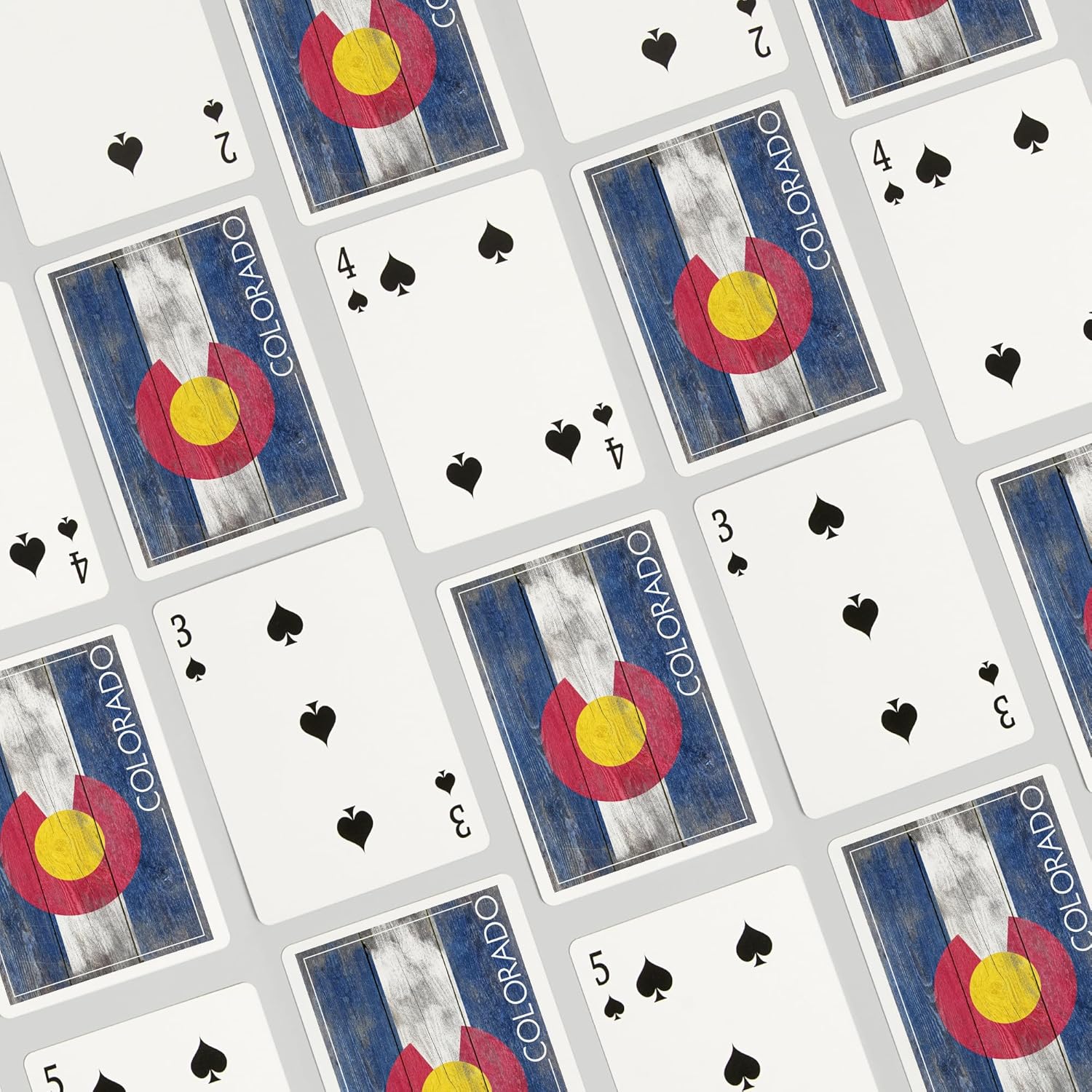Lantern Press Colorado, Rustic State Flag, 52 Playing Cards for Adults, Poker Size Card Deck
