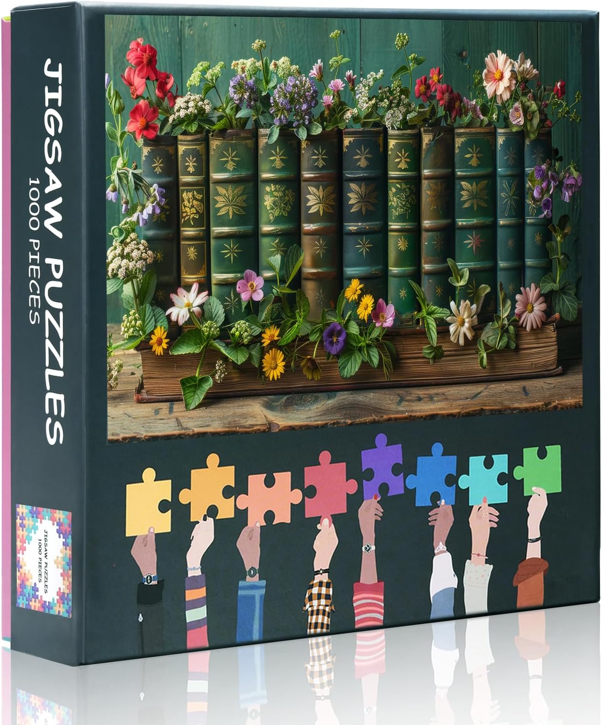 1000 Piece Vintage Flower Puzzle For Adults - Colorful Floral Art Rose Jigsaw Puzzle, Challenging & Pretty
