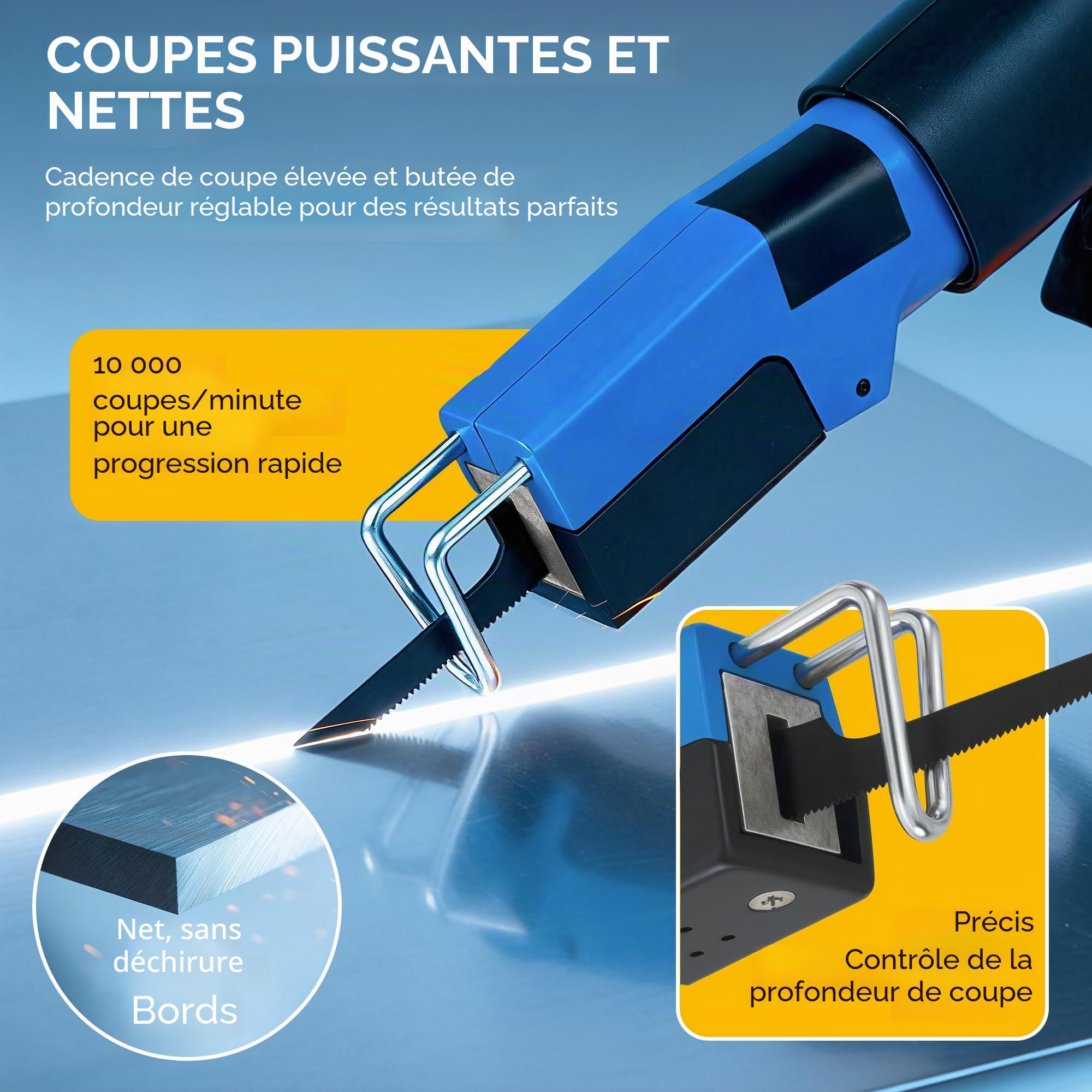Scie à métaux pneumatique - Acier Aluminium Plastique - Outil Bricolage Garage
