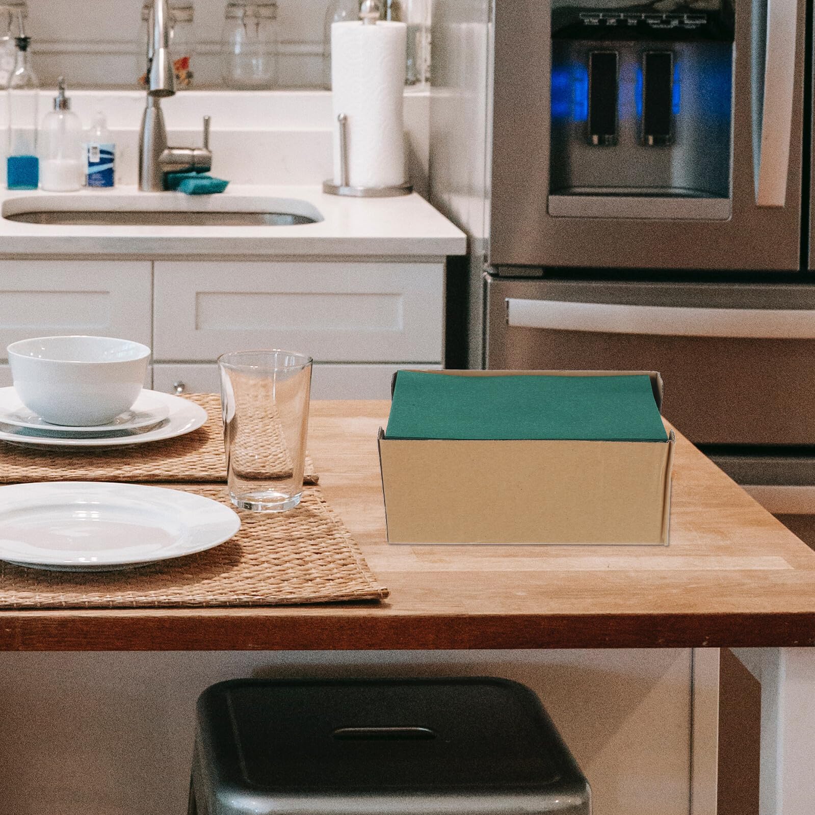 Servilletas Desechables Verdes para Mesa Caja Dispensadora Papel y Absorbente Tamaño Estándar Ideales para Bodas Banquetes y Fiestas Servilletas de Papel Decorativas