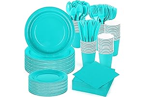 Teal Blue Party Supplies, Disposable Teal Plates and Napkins