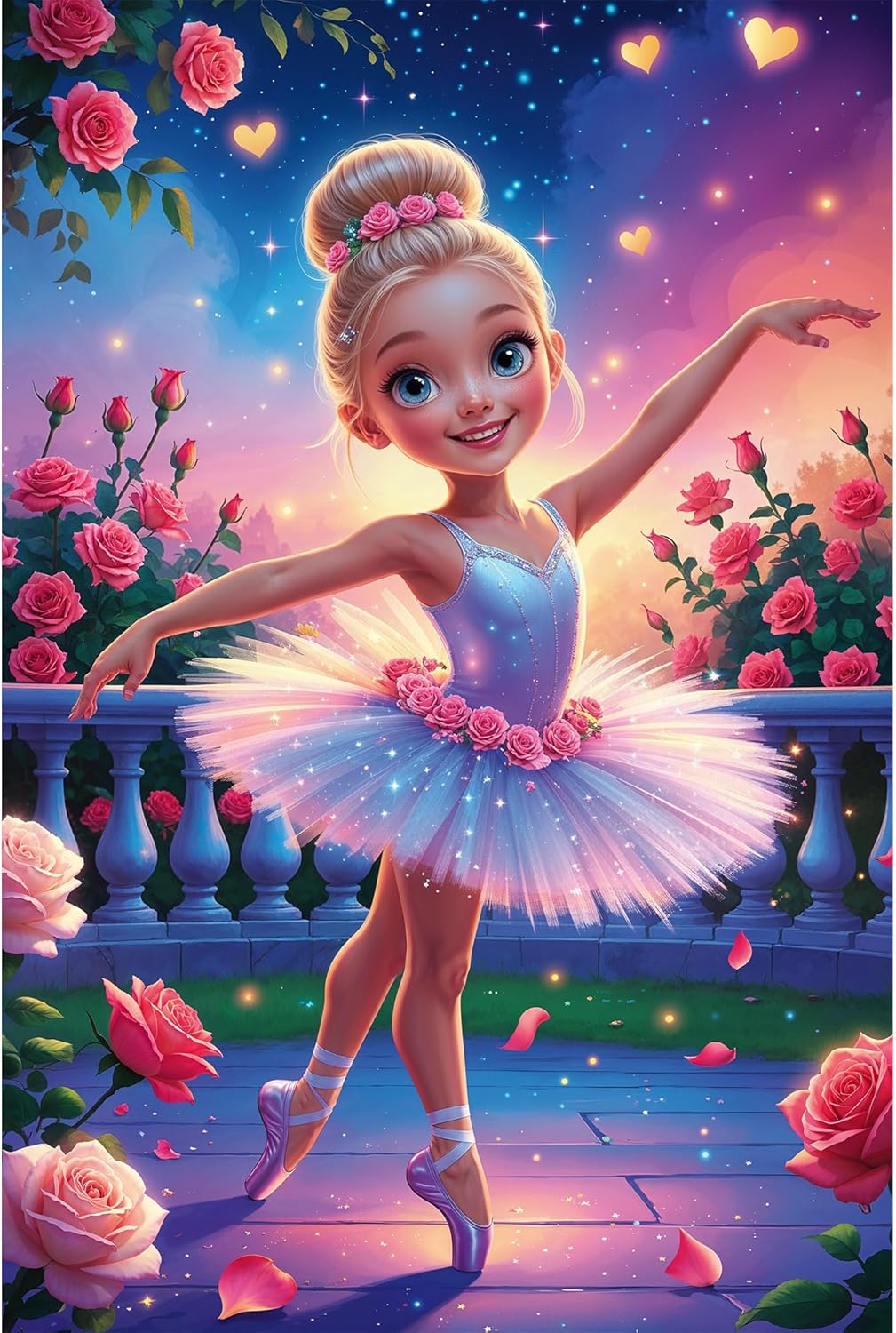 Trefl - The Treflik Family, Ballerina - Puzzle 100 Elements - Colorful Puzzle with a Ballerina Amidst the Roses, Creative Entertainment, Fun for Kids Ages 5 and up