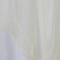Vista 4 de Efavormart - Mantel cuadrado de organza amarilla de 72 x 72 pulgadas, para bodas, fiestas, eventos, banquetes