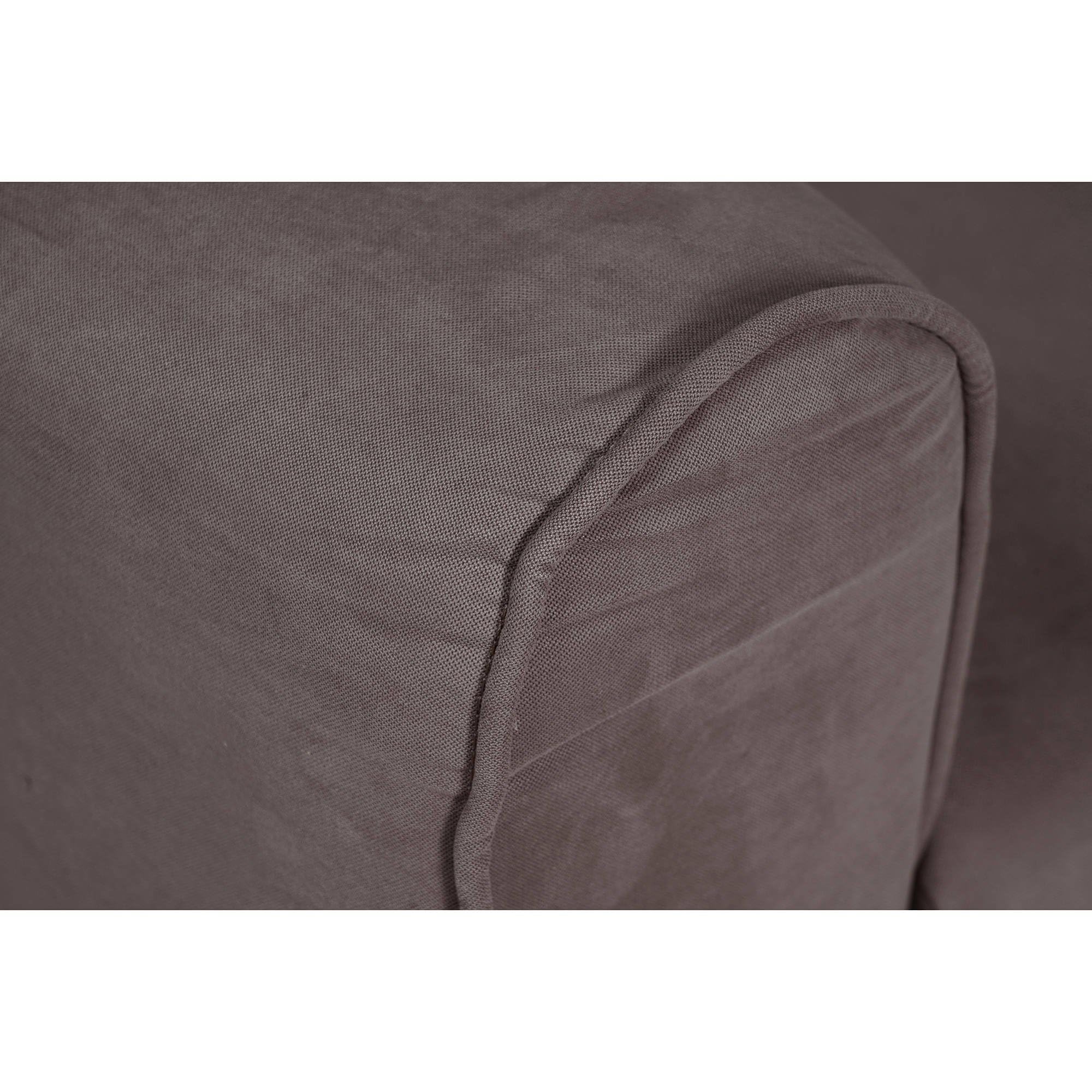Dmora Divano Fisso 2 posti Baeza, Divano in Tessuto, Sofà lineare salvaspazio, Divano per Piccoli Appartamenti, 125x73h85 cm, Grigio
