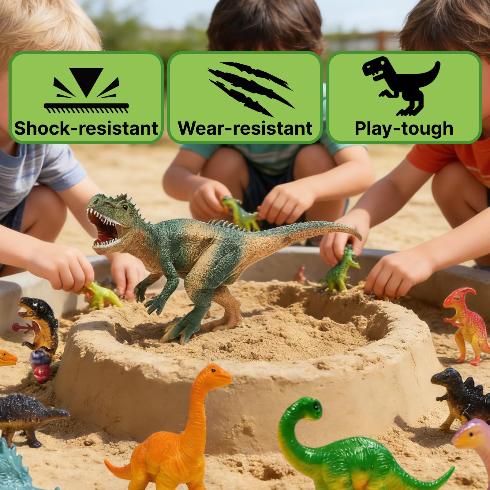 26-Piece Dinosaur Cake Toppers Set - with Dinosaur Eggs, Leaves, Trees & Nest Decorations for Birthday Party Wild Animals Theme - Image 4