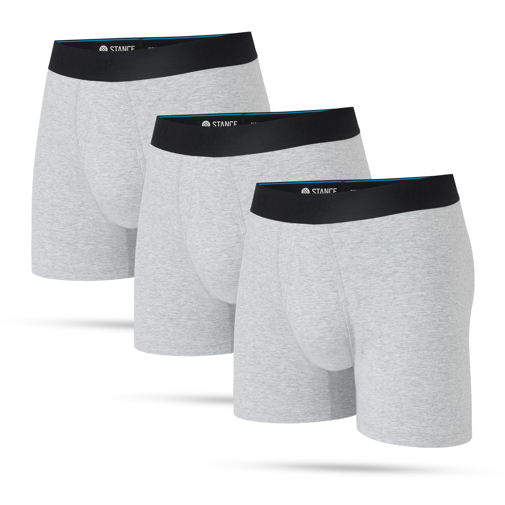 Stance Boxer Brief Underwear 3-Pack for Men, Heather Grey, S