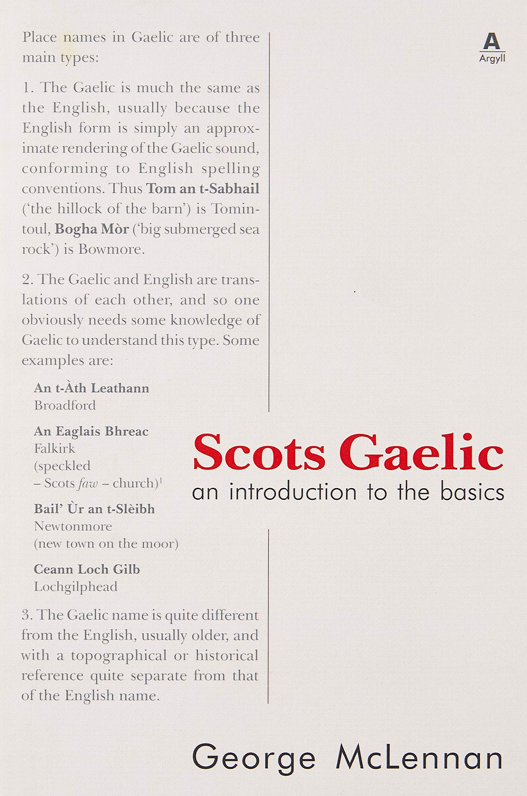 Scots Gaelic: an introduction to the basics