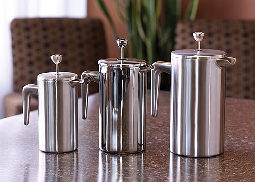 Miniatura 3 de Service Ideas PDWSA350BS Prensa de café de doble pared, acero inoxidable, cepillado, 12 oz.