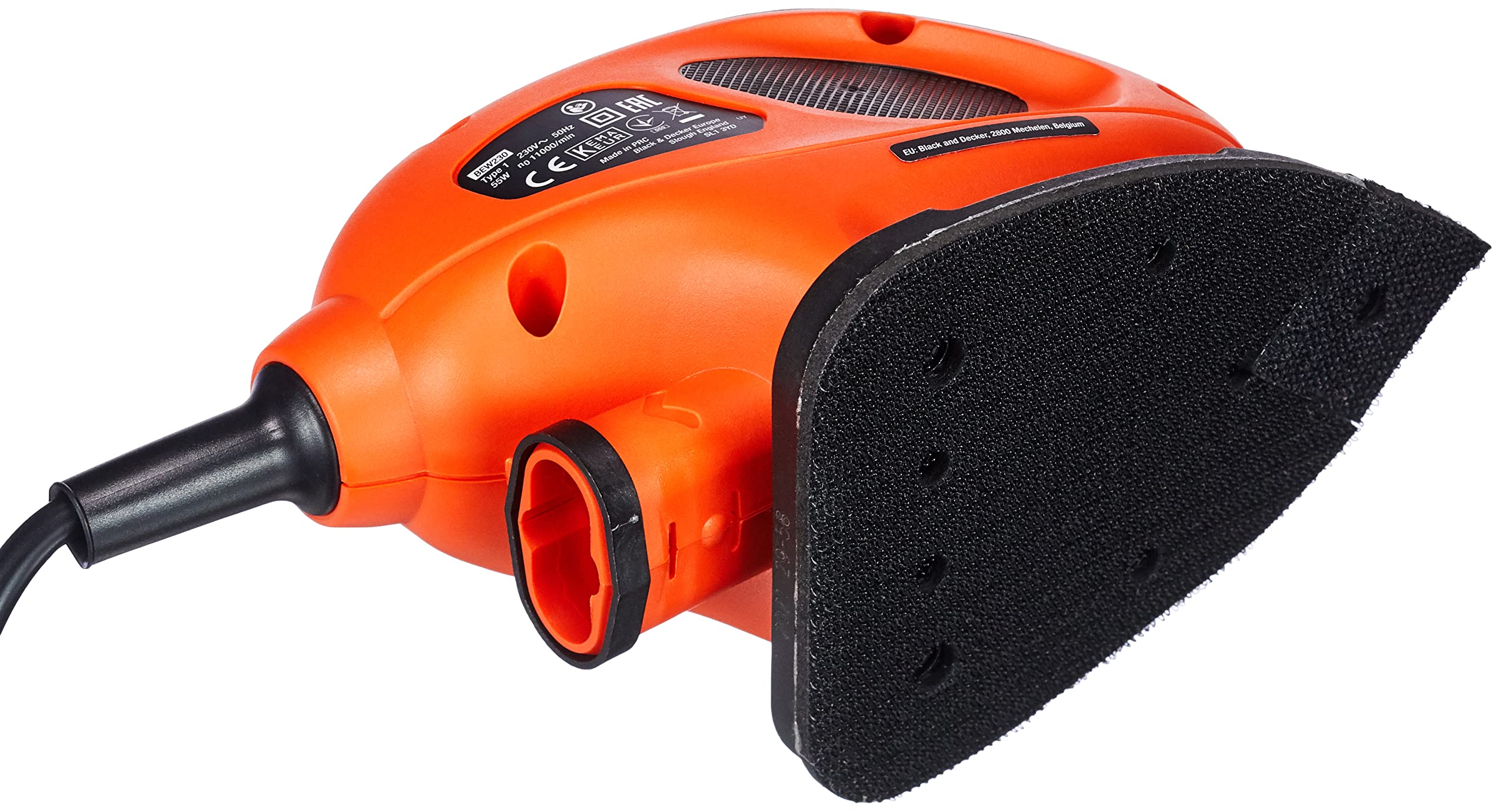 BLACK+DECKER KX2200K-QS Décapeur Thermique Filaire - 360 à 720 L D'air/min - Orange & BEW230BC-QS Ponceuse de détail Mouse filaire - 1,5mm de diamètre d'orbite - Fixation auto-agrippante