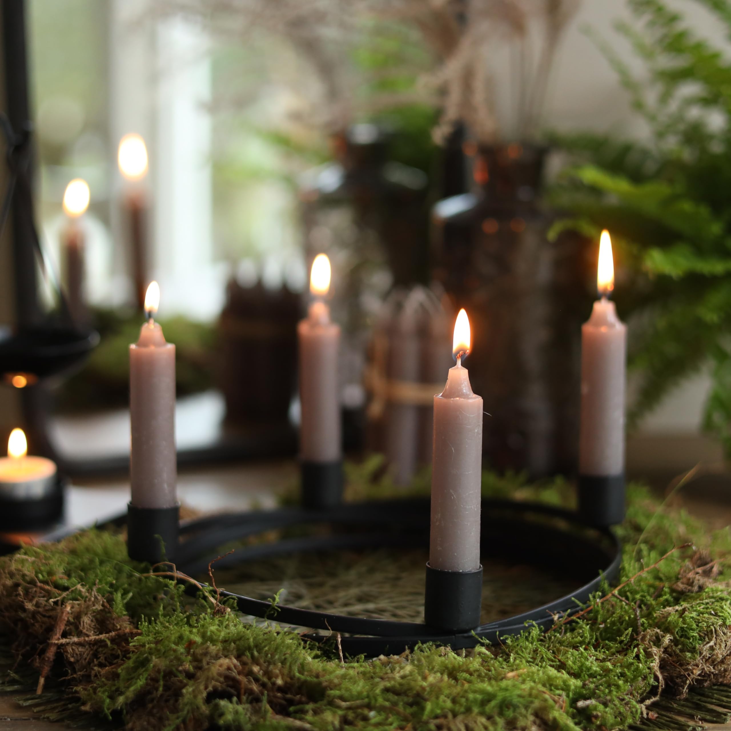 comforder Candle Set (7 Pieces), 11 cm Taper Candles Taupe, Table Candles Plain, 4+ Hours Burning Time, Beige - Image 2