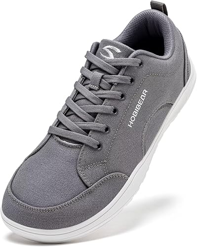 HOBIBEAR Zapatos Barefoot para Hombre y Mujer Punta Ancha Minimalistas Unisex de Lona Antideslizantes para Caminar