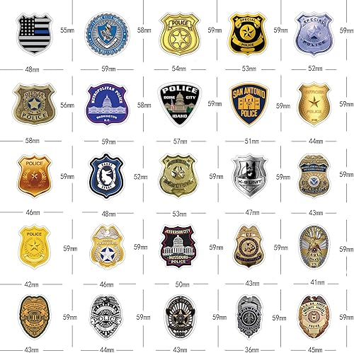 Miniatura 2 de 51 calcomanías de insignia de policía, graffiti estética, vinilo impermeable para niños, niñas, adolescentes, adultos, para botellas de agua,
