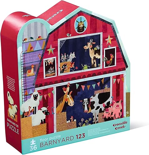 Crocodile Creek - Rompecabezas de suelo con caja de alta resistencia para almacenamiento, Astillero 123