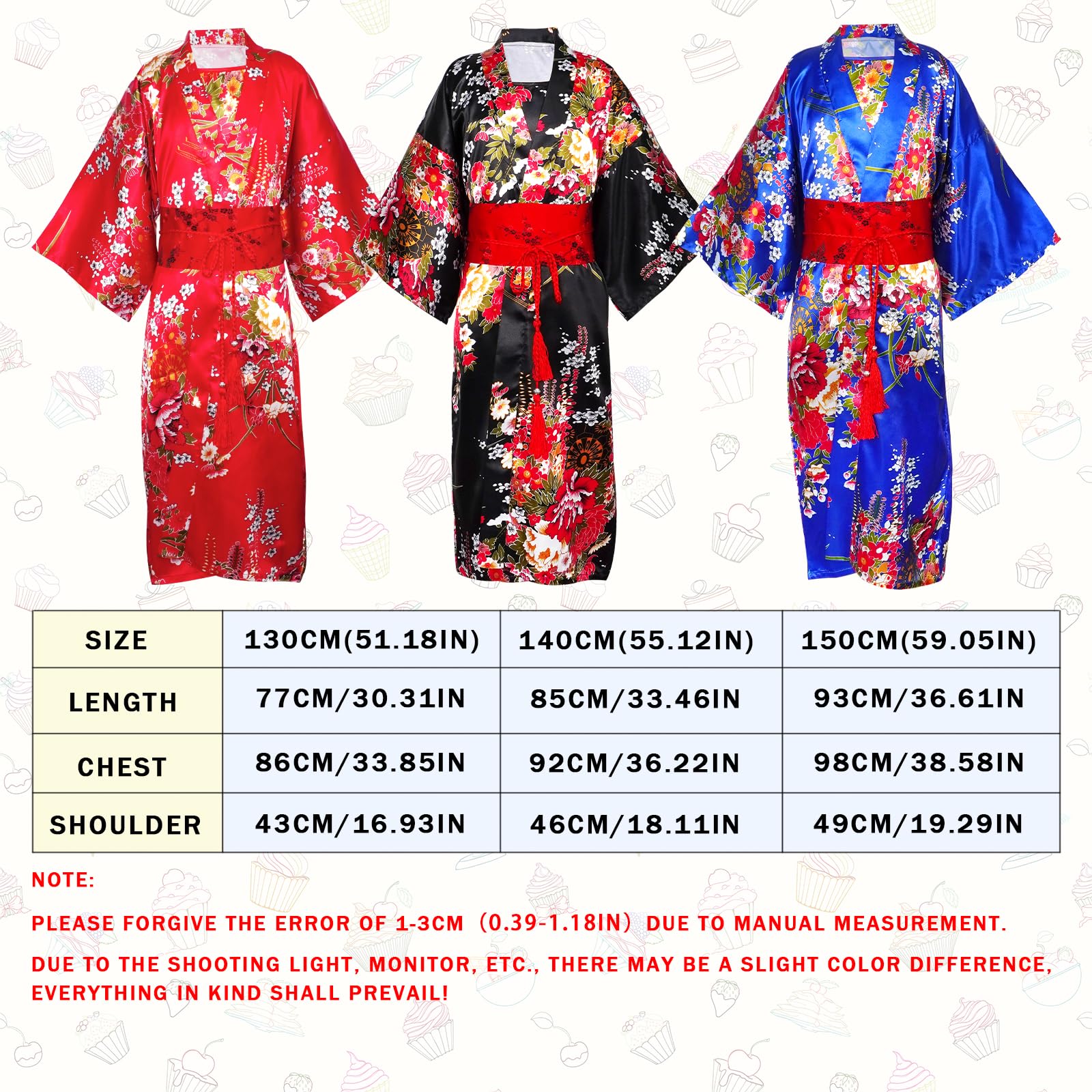 Kimono dla dzieci, japoński tradycyjny szlafrok, Yukata, dziewczęcy kostium cosplay, zestaw z akcesoriami, sukienka na festiwale kulturalne dla dzieci