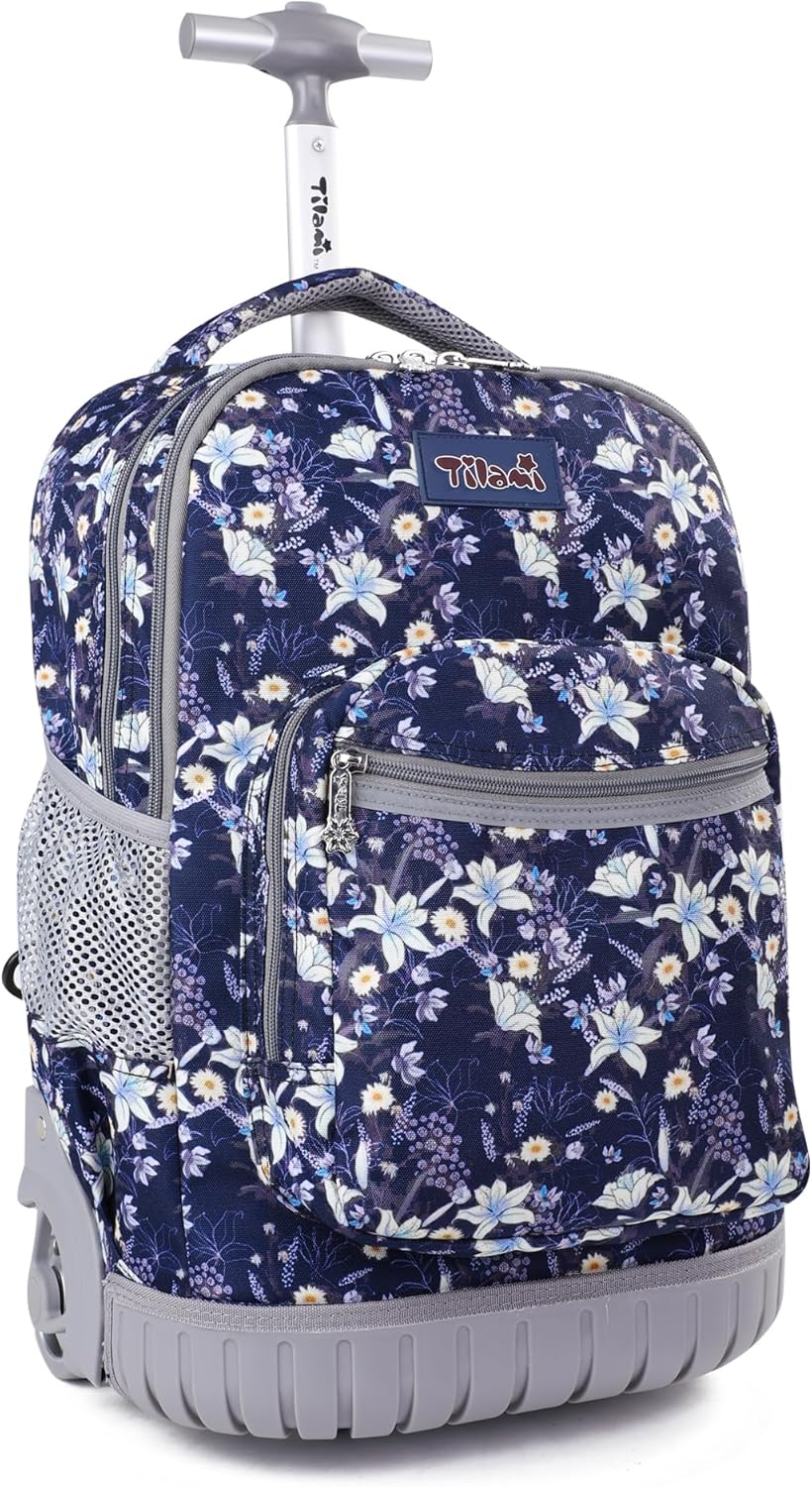 Tilami Rolling Backpack, 18 inch Shoulder Drop, Concealed