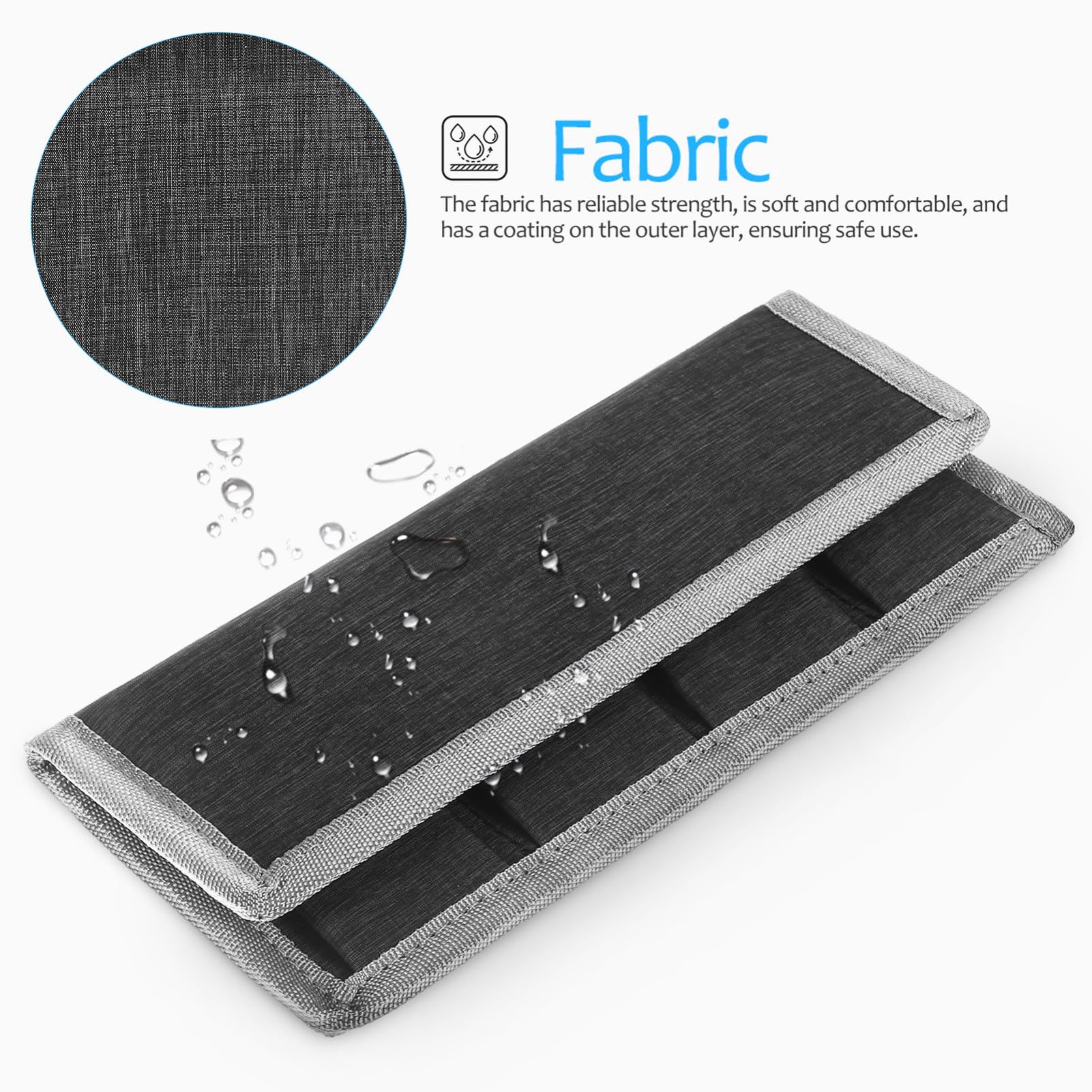 NUOBESTY Bolsas de Almacenamiento para Baterías Electrónicas y Cámara, Estuche Portátil de Tela Seca Cierre Adhesivo, Pack 1 Grande 1 Pequeño, Protección contra Agua para Fotógrafos, Negro