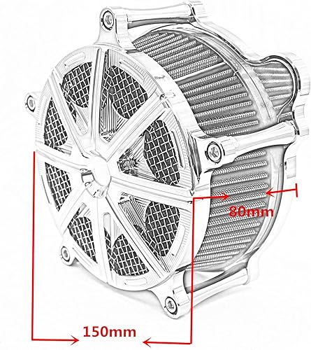 Miniatura 6 de Kit de sistema de filtro de admisión de filtro de aire negro para Harley Touring Dyna FXR Road King Street Glide Road Glide (cromo)