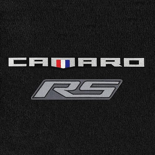 Miniatura 3 de Lloyd Mats Alfombrillas alfombradas de vinilo plateado y negro de alta calidad para Chevy Camaro 2016-ON (carbón, 4 piezas, tricolor RS)