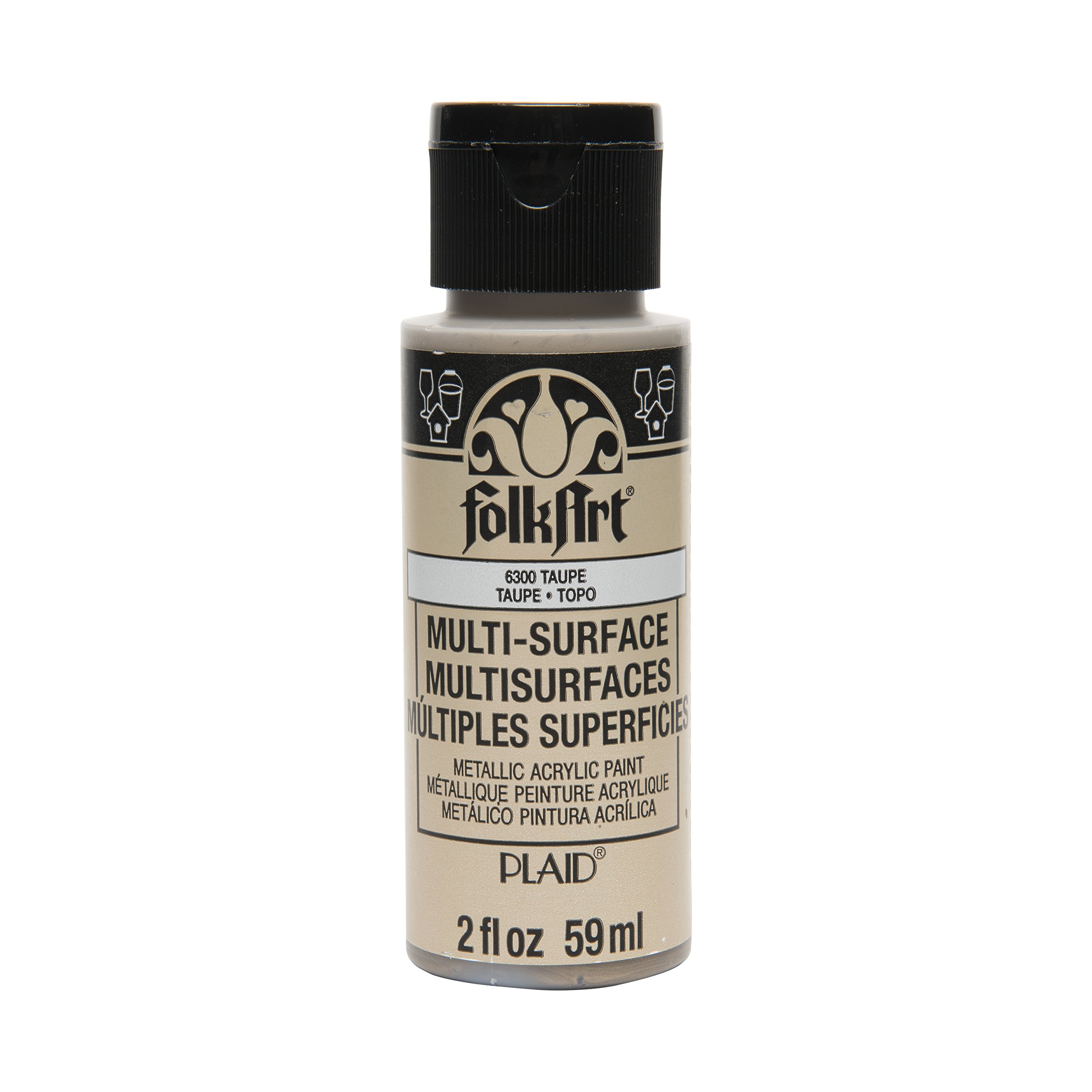 FolkArt Multi-Surface Metallic Paint in Assorted Colors (2 oz), Metallic Taupe