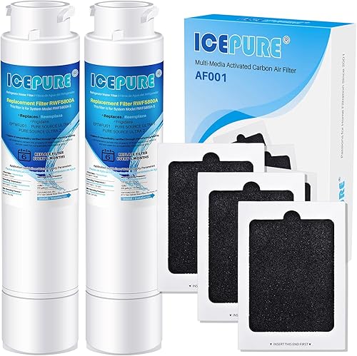 ICEPURE Filtro de agua para refrigerador RWF5800A compatible con Frigidaire EPTWFU01, EWF02, Pure Source Ultra II, NIGELERO Ultrа II, paquete de 2,