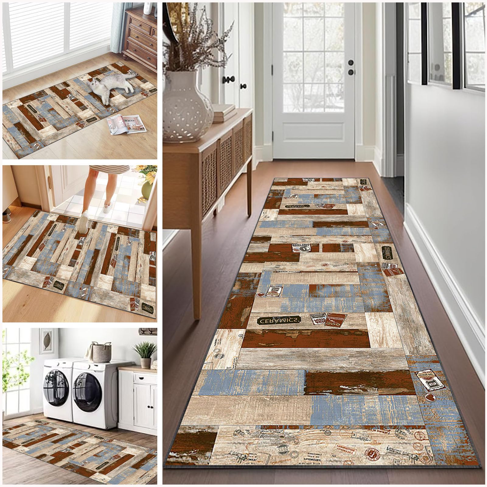 Ruxevnsy 83A Carpet Runners For Hallways Non Slip Long 70 X 500 Cm Washable Runner Rugs Kitchen Runner Absorbent Door Mats Hallway Hall Runners Narrow Rugs For Entrance Bedroom Hallways Living Room Kitchen