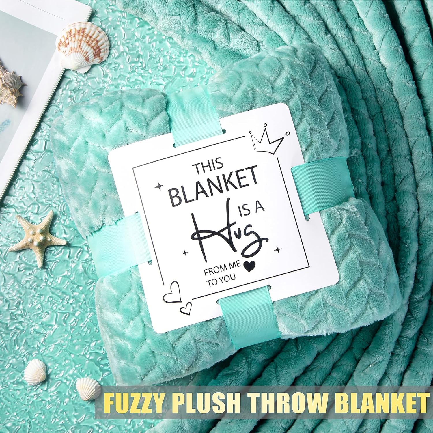 Birthday Gifts for Women, Valentines Day Gifts for Her, Self Care Get Well Soon Gift Baskets for Mom Sister Wife Girlfriend, Ocean Relaxing Spa Care Package w/Blanket 40 OZ Tumbler - Mothers Day - Image 3