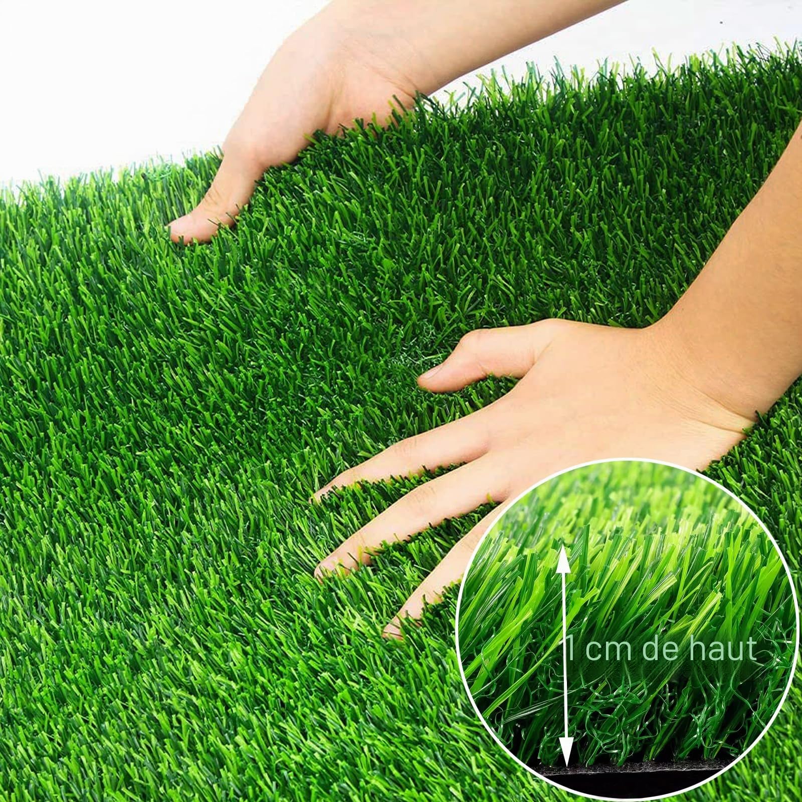 Gazon artificiel pour extérieur Tapis de pelouse en rouleau Gazon synthétique 100 x 1000 cm Tapis en plastique pour jardin, balcon, pelouse, tapis de gazon artificiel