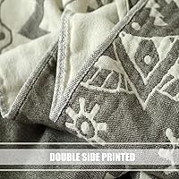 Vista 36 de Cobija para cama de estilo bohemio, 100 % algodón, ultra suave, edredón rústico, cobija de otoño, estampado floral, decoración de granja, cobija