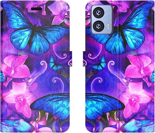 Funda para Moto G 5G 2023, funda de piel sintética con soporte y ranuras para tarjetas, bolsillo para efectivo, funda de mariposa para Motorola G 5G