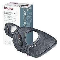 Beurer HK 66 Cosy Termoforo per spalle e cervicale, termoforo elettrico di forma anatomica con chiusura magnetica, 3 livelli di temperatura con spegnimento automatico, lavabile