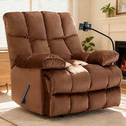 Oversized Recliner Chair, Big Man Recliner Chairs for 400LBS Adults, Extra Wide Recliner, Large Heavy Duty Recliner Chair for Living Room, Brown