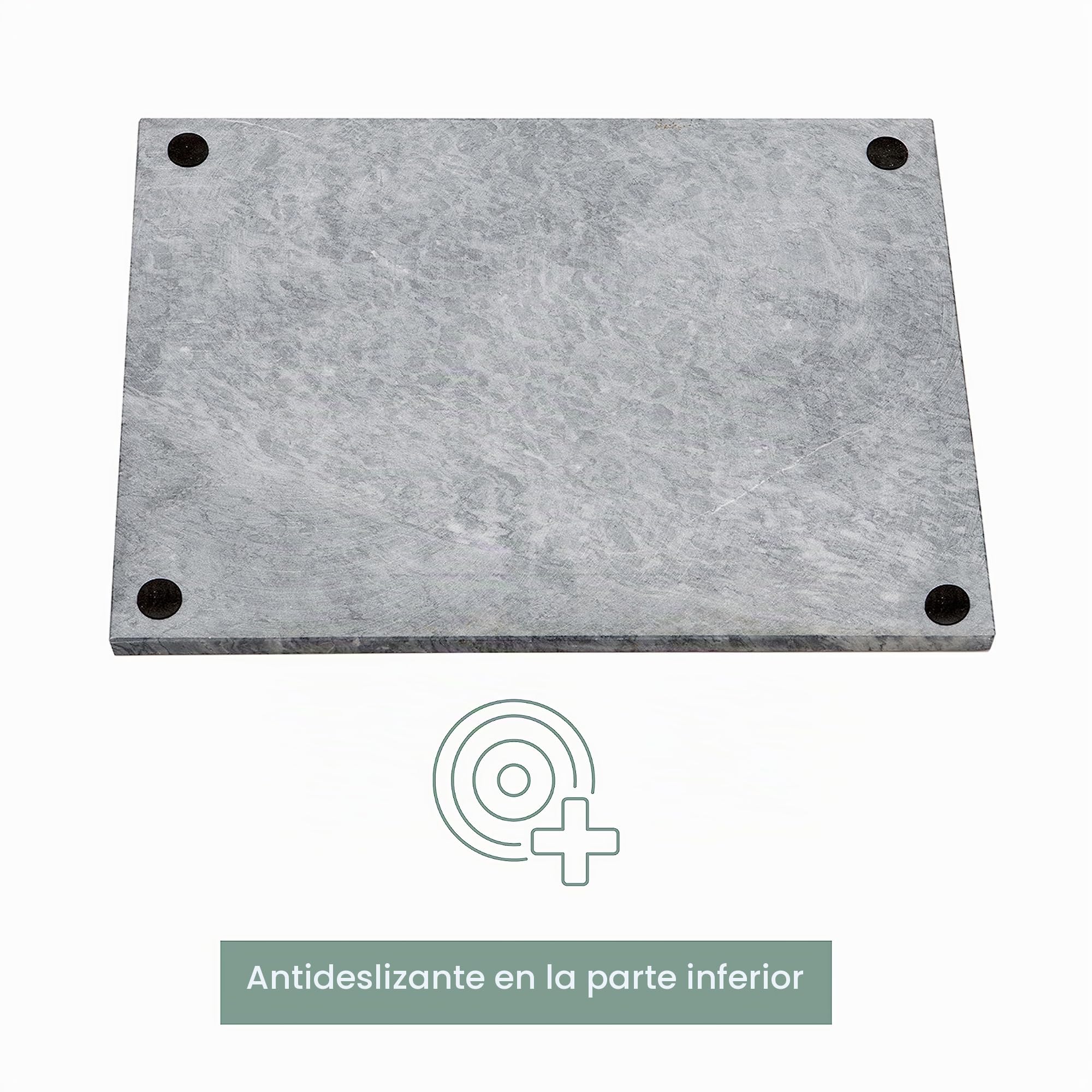 BrandNewCake® Tabla de Mármol 30x40cm - Piedra Natural de Mármol - Ideal para Servir y Templar Chocolate - Negro/Gris