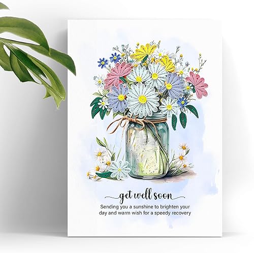 Miniatura 4 de Tarjeta de felicitación Get Well Soon, tarjeta de flores para recuperarse pronto, tarjeta de recuperación rápida, tarjeta de sentirse mejor, tarjeta