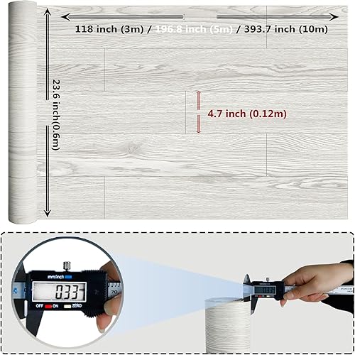 Miniatura 3 de Rollo de vinilo autoadhesivo de 23.6 x 118 pulgadas19 pies cuadrados, azulejos de vinilo resistentes al desgaste e impermeables para dormitorio,