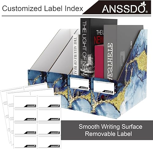 Miniatura 2 de Paquete de 6 soportes de cartón para revistas, organizador de archivos de revistas, organizador de archivos de revistas, caja de almacenamiento de
