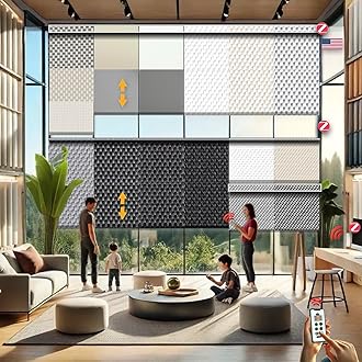 HILADUO Customized Solar Screen Roller Shade Blinds with Remote-Controlled Motorized Operation, Minimal to Blackout Visibility, Made in The USA