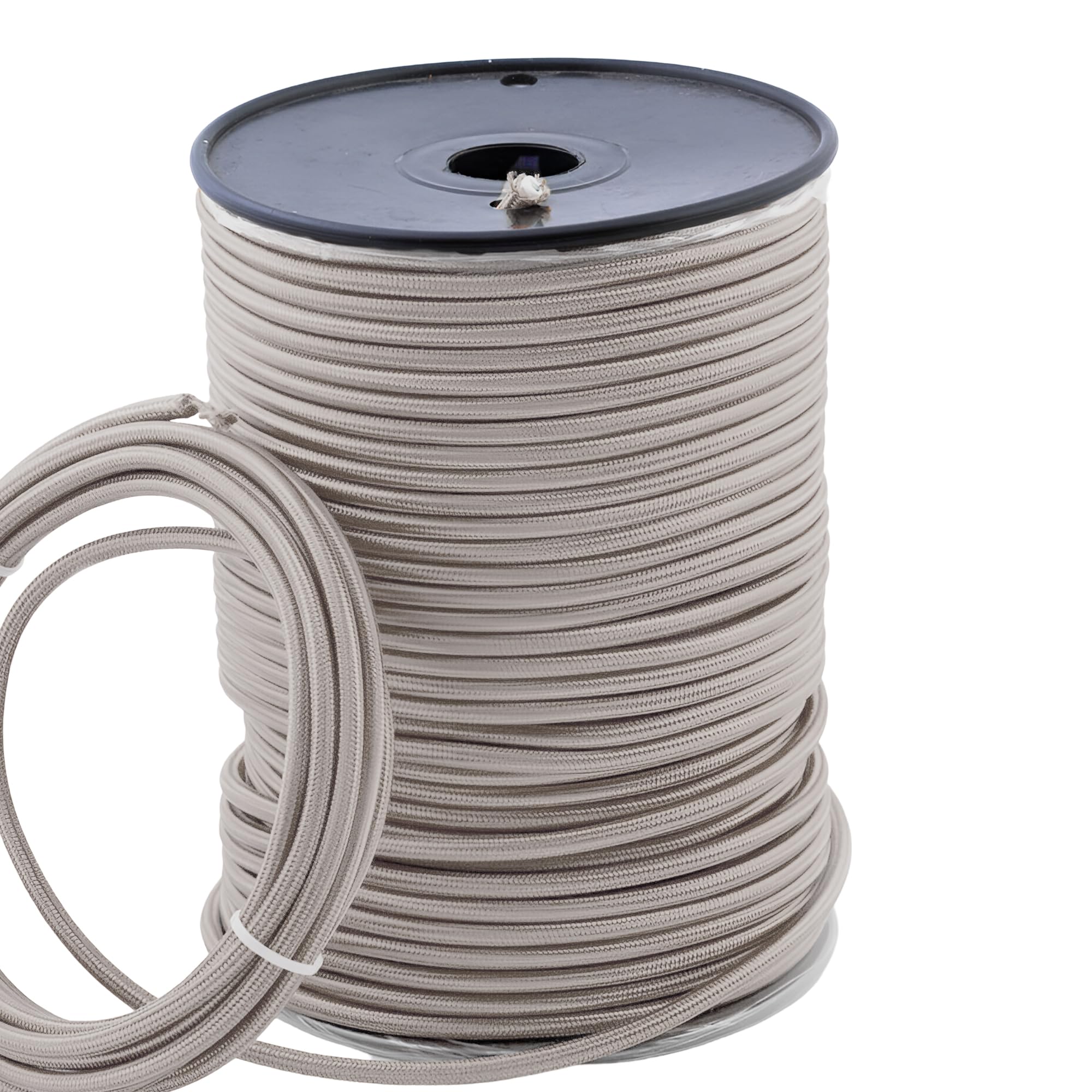 Graues 3-adriges Rundkabel, 5 Meter, 0,75 Mm² Geflochtenes Stoffkabel – Flexibles Elektrokabel Für Lampen Und Leuchten