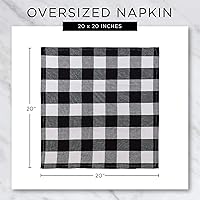 Vista 9 de DII individuales de algodón a cuadros extragrandes para uso diario, para decoración, cenas familiares, barbacoas y festividades, 20 x 20 pulgadas