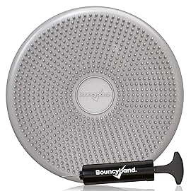 Bouncyband - Wiggle Seat - Silver, 13 D - Large Sensory Cushion for Kids Ages 6-18+ - Promotes Active Learning, Improves Student Productivity, Includes Easy-Inflation Pump