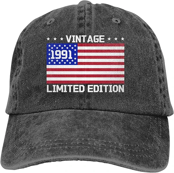 Limited Edition Birthday Hat for Women Men, Vintage Cotton Printed American Flag Decor Birthday Gift Baseball Cap